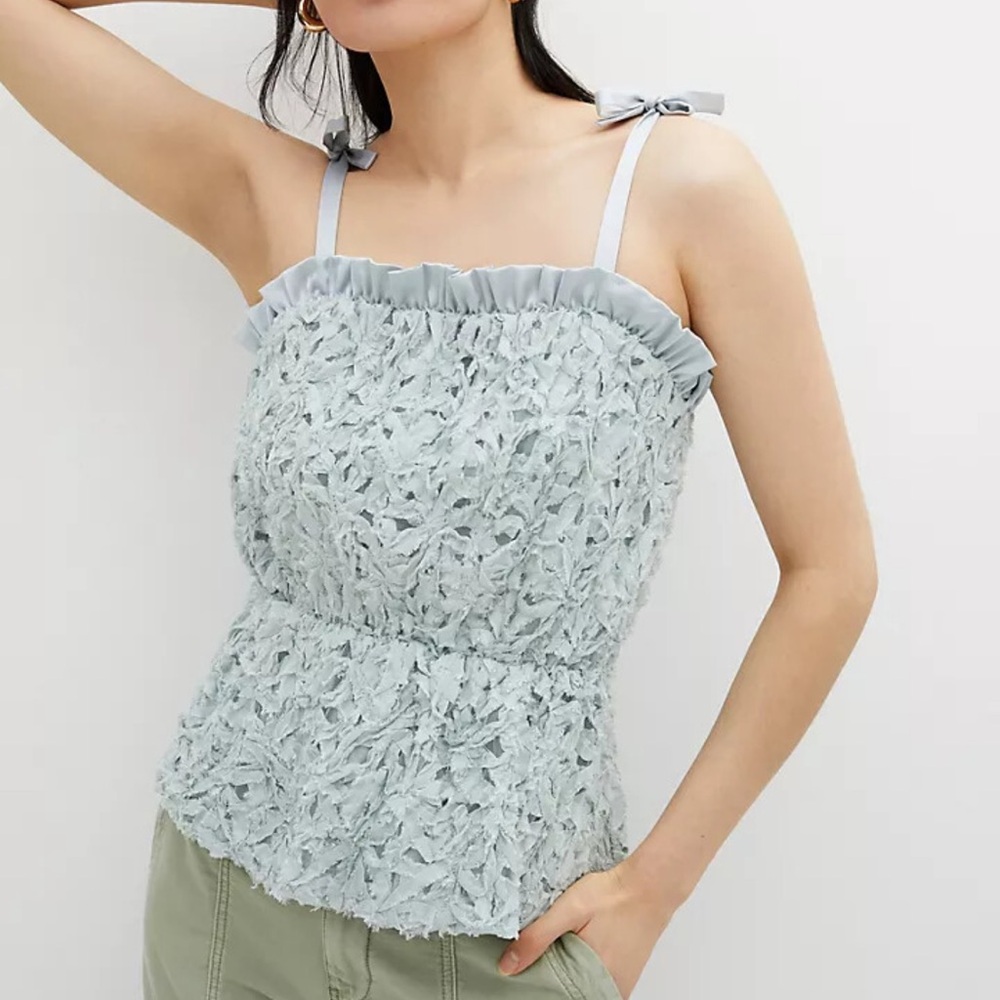 Anthropologie Sunday in Brooklyn Textured Peplum Tank